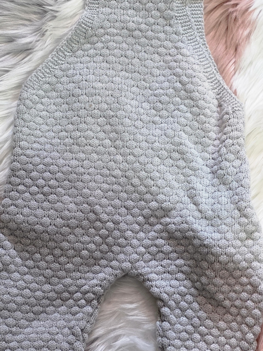 Textured Knit Baby One-Piece Romper in Light Gray - Picture 3 of 3